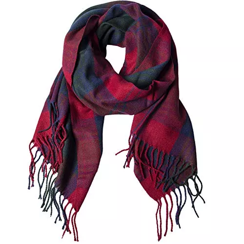 Chalier Fashion Schals & Tücher Chalier Fashion Damen Winter Schal Kariert übergroßer Quadratisch Deckenschal, Karo Tartan Streifen Plaid Muster Oversized Fransen Poncho MEHRWEG