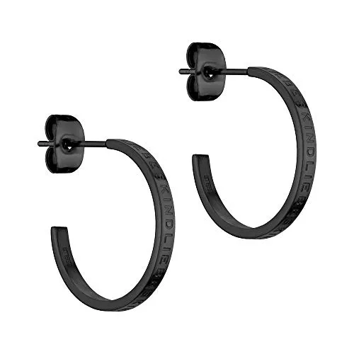 Liebeskind Schmuck LIEBESKIND Kreole aus Edelstahl, Schwarz, 2 cm