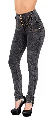 ESRA Jeans ESRA Damen Jeans Hose Skinny Jeanshose Damen High Waist Hochbund bis Übergröße J22