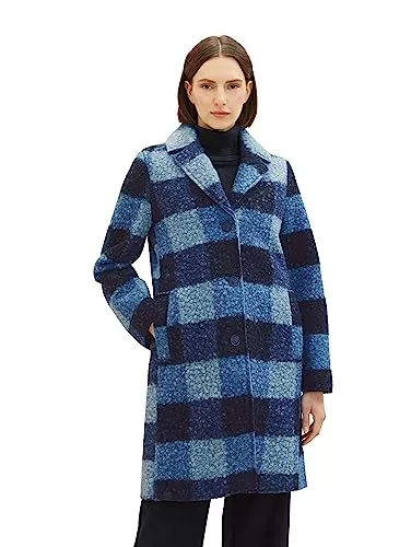 TOM TAILOR Mäntel TOM TAILOR Damen Boucle Mantel mit Karomuster
