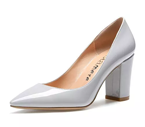 Castamere High Heels Castamere Damen High Heels Spitzen Blockabsatz Pumps 8CM Heels