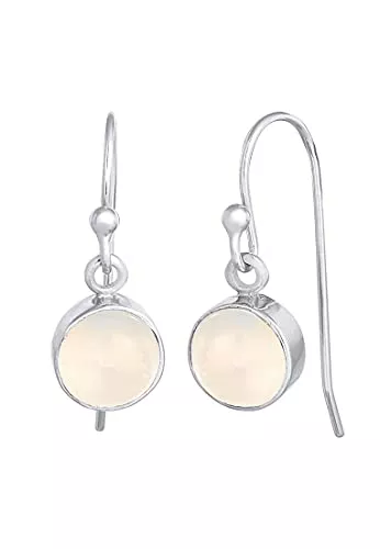 Elli Schmuck Elli Damen-Ohrringe Mondstein Moon Astro Basic Trend Edelstein weiß silber 925