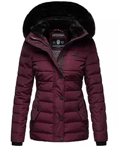 Navahoo Jacken Navahoo Damen warme Winter Steppjacke mit abnehmbarer Kapuze Milianaa XS-XXL