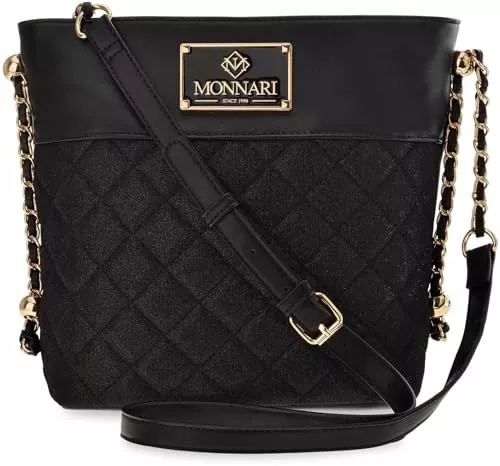 Generisch Taschen & Rucksäcke geräumige Schultertasche Damenhandtasche Monnari Markentasche City Style schwarz