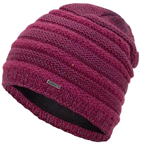 Faera Hüte & Mützen Faera Wintermütze warm gefütterte Winter-Mütze Fleece-Futter Winter Strick-Mütze Beanie-Mütze Damen Herren One-Size