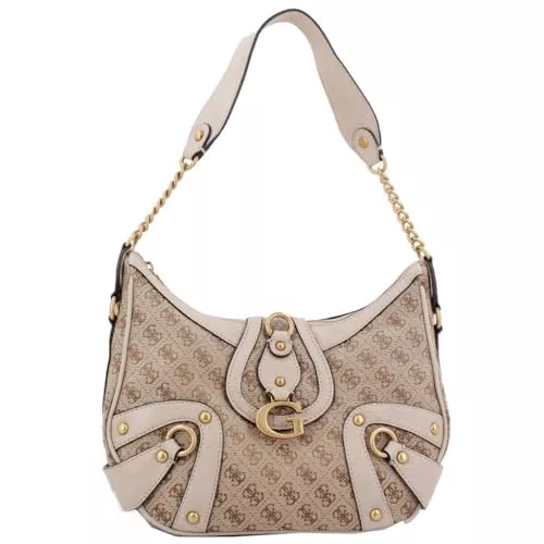 GUESS Taschen & Rucksäcke GUESS Gloss Vintage Hobo Latte Logo/Nude