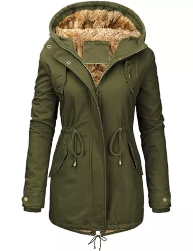 Vancavoo Jacken Vancavoo Winterjacke Damen Winter Warm Winterparka Gefüttert Mantel Parka Herbst Kapuzenmantel Frauen Wintermantel
