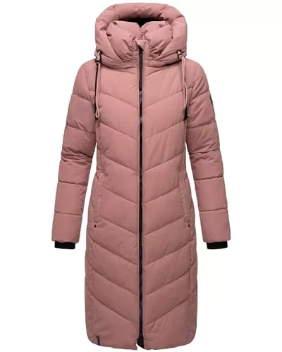 Navahoo Mäntel Navahoo Damen Wintermantel warmer Steppmantel lang mit abnehmbarer Kapuze Sahnekatzii XIV XS-XXL