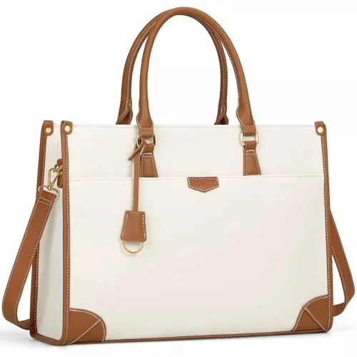 IGOLUMON Taschen & Rucksäcke IGOLUMON Handtasche Damen Canvas Laptoptasche 15,6 Zoll Shopper Damen Groß Laptop Tote Bag Damen Arbeitstasche Notebooktasche Bürotasche für Büro Schule Reisen