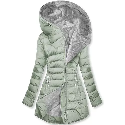 yruphome Mäntel Wintermantel Damen Warme Winterjacke Mit Kapuze Verdicken Warm GefüTtert Lang Softshelljacke Elegant Langarm Kapuzenjacke Winterparka Einfarbig ÜBergangsjacke Lange Winddichter GemüTlich Mantel