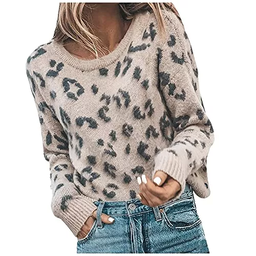 Funyplus Pullover & Strickmode Funyplus Damen Pullover Pullover Lose Gestrickte Sternform Print Langarm V-Ausschnitt Pullover Bluse