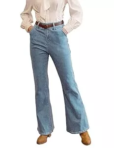 Belle Poque Jeans Belle Poque Damen Flare Jeans Vintage Schlaghose Hohe Taille Jeans Y2k Glockenhose Herbst Hose mit Taschen BP0755A23