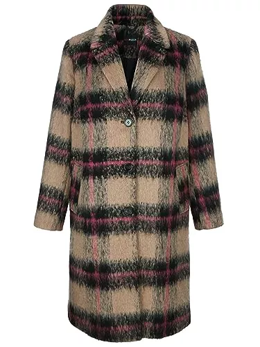MIAMODA Mäntel MIAMODA Übergangsmantel Damen im Karo-Design Normal Kunstfaser, Wolle Gerade Knöpfe