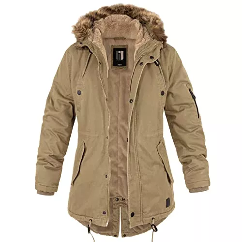 bw-online-shop Jacken bw-online-shop Ladies Fishtail Winterparka mit Teddyfutter Parka Jacke Wintermantel