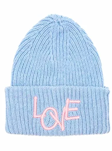 Zwillingsherz Hüte & Mützen Zwillingsherz Slouch-Beanie-Mütze aus Wolle - Hochwertige Strickmütze mit Love Stickerei für Damen Mädchen Jungen - Hat - One Size - warm und weich für Frühling Herbst und Winter