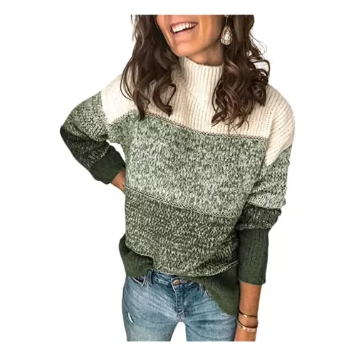 HEYPORK Pullover & Strickmode HEYPORK Damen Herbst Winter Warm Bequem Pullover Casual Mode Strickjacke Strickpullover Frauen Winter Getäfelter Dicker Strickpullover