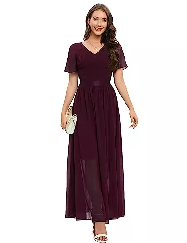 DRESSTELLS Abendkleider DRESSTELLS Damen Ballkleid Maxi Lang Abendkleider Elegant für Hochzeit Cocktailkeid Elastischer Oberkörper