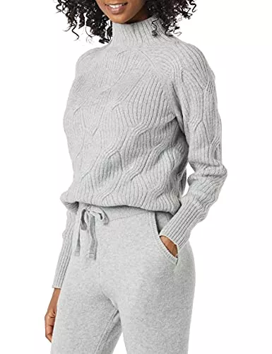 Amazon Essentials Pullover & Strickmode Amazon Essentials Damen Soft-Touch-Pullover mit Trichterkragen und Zopfmuster