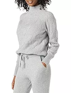 Amazon Essentials Pullover & Strickmode Amazon Essentials Damen Soft-Touch-Pullover mit Trichterkragen und Zopfmuster