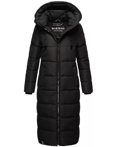 MARIKOO Mäntel MARIKOO Damen Wintermantel warmer Steppmantel lang mit abnehmbarer Kapuze Nadeshikoo XVI XS-XXL