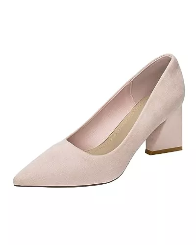 EndoraDore High Heels Damen Pumps Bequeme Arbeitsschuhe High Heels Pointed Toe Kleid Partei Gericht Schuhe Elegant Mit Blockabsatz Pumps