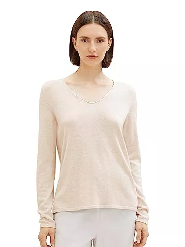 TOM TAILOR Pullover & Strickmode TOM TAILOR Damen Basic Strickpullover mit V-Ausschnitt