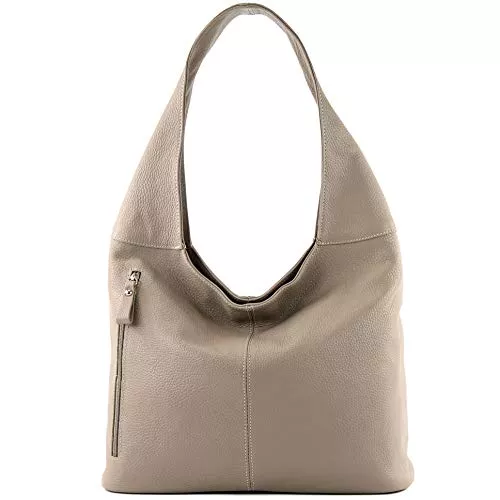 modamoda de Taschen & Rucksäcke modamoda de - T155 - Shopper Schultertasche Large aus ital. Leder