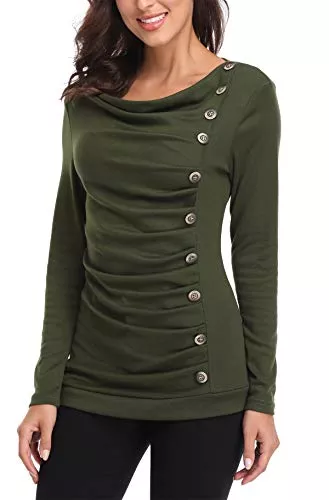 MISS MOLY Langarmshirts MISS MOLY Damen Langarmshirt Pullover mit Knöpfen