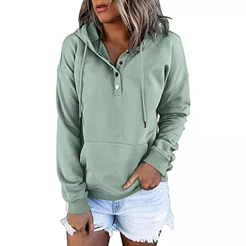 Lulupi Kapuzenpullover Lulupi Damen Kapuzenpullover Lang Hoodie, Sweatshirt Frauen Stehkragen Pullover mit Kapuze Herbst Winter Mantel Slim Fit Hoody High Neck Outwear Gr 36-50