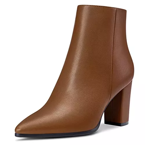 Castamere Stiefel Castamere Damen Chunky Blockabsatz Hoher High Absatz Heel Geschlossene Spitze Zehenkappe Stiefeletten Reißverschluss Büroschuhe Clear Klassisch Stiefel