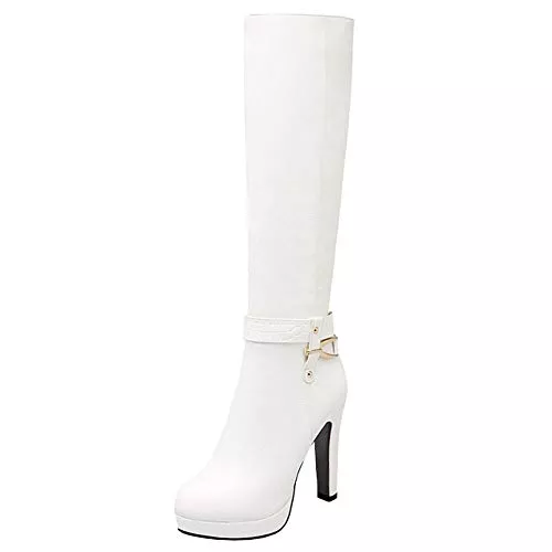 Lydee Stiefel Lydee Damen Elegant Mid Top Stiefel Blockabsatz Hohe Stiefel Reißverschluss