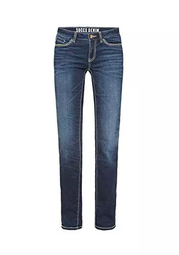 SOCCX Jeans SOCCX Damen Regular Fit Jeans RO:My mit Kontrastnähten
