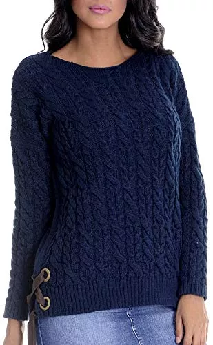 Leif Nelson Pullover & Strickmode Leif Nelson Damen Strick-Pullover Frauen Basic Strick-Pulli mit Rundkragen Damen Woll-Pullover Langarm-Sweatshirt Das Beste in Kleidung Frauen LN10120