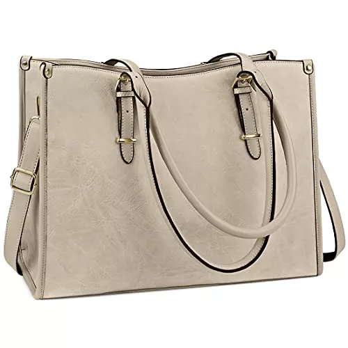 NUBILY Taschen & Rucksäcke NUBILY Handtasche Damen Shopper Damen Groß Umhängetasche Laptoptasche 15.6 Zoll PU Leder Aktentasche Frauen Gross Arbeit Schule Business Tasche Schwarz