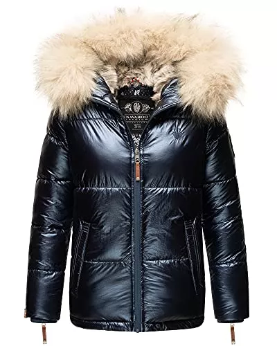 Navahoo Jacken Navahoo Damen Winter Jacke Stepp Kurz Mantel Stepp Parka Kunstfell Kapuze TIKUNAA XS - L