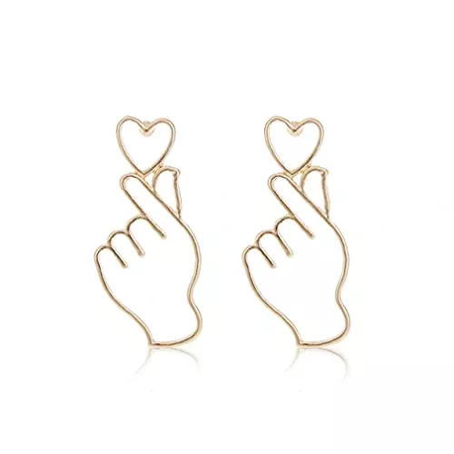 YAZILIND Schmuck YAZILIND Einfache Liebe Herz Geste Ohrringe Frauen Mädchen Geburtstag Party Schmuck