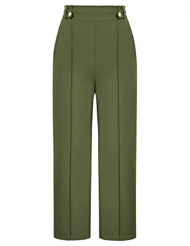 GRACE KARIN Hosen GRACE KARIN Damen Hose Baggy Elegant Gerade Wide Leg Palazzo Hose High Waist mit Taschen Bequeme Freizeithose