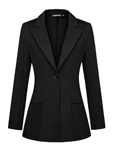 PITINAN Blazer Blazer für Damen, Business, Freizeit, Blazer, Jacken, lange Ärmel, vorne offen, Arbeit, Büro, Blazer, dehnbar, schmal
