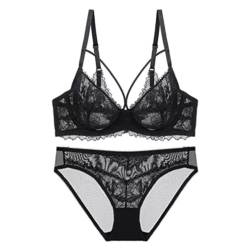 Necalisi Unterwäsche & Dessous Necalisi BH Set Damen Bügel Ungefüttert Spitzen-BH Vollschalen Minimizer BH Große Größen BH Komfort Breite Träger Nicht Gepolstert Dirndl BH