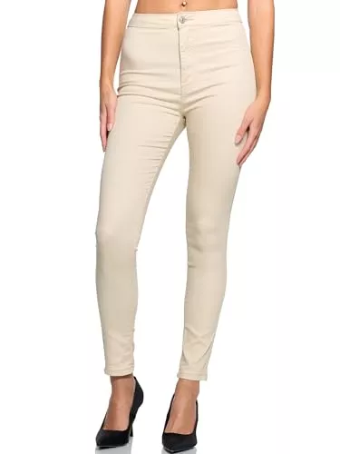 Elara Jeans Elara Damen Jeans High Waist Slim Fit Chunkyrayan
