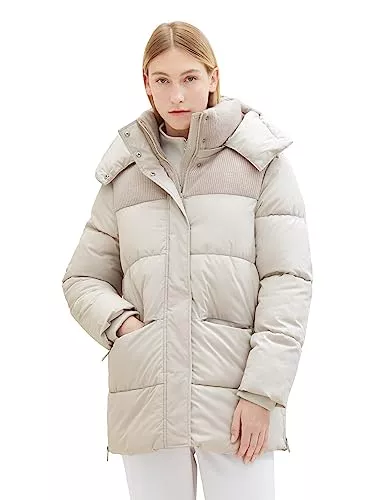 TOM TAILOR Mäntel TOM TAILOR Damen Puffer Mantel mit Kapuze &amp; Strickdetail
