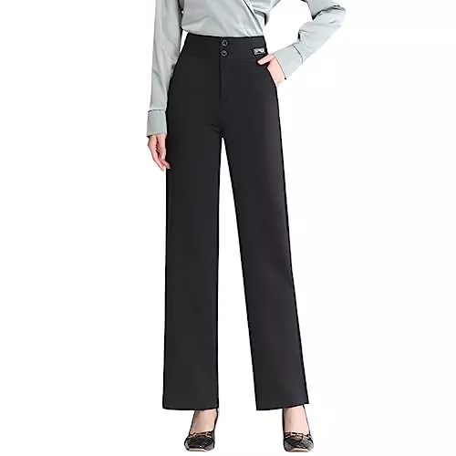 Valin Hosen Valin Damen Gerade Geschnittene Hose Hohe Taille großen Größen Hose Frühling und Herbst Freizeit Business Hose Einfarbig Freizeithose,V822