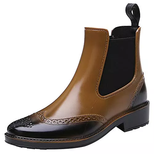 ggudd Stiefel ggudd Damen Flügelspitze Chelsea Wellington Wasserdicht Regenstiefel