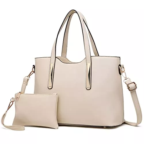 Miss Lulu Taschen & Rucksäcke Miss Lulu Handtaschen Damen Schultertasche Damen Frauen Schulter Beuteltote Handtasche Damen Mittelgroß Henkeltasche Set 2-teiliges Set