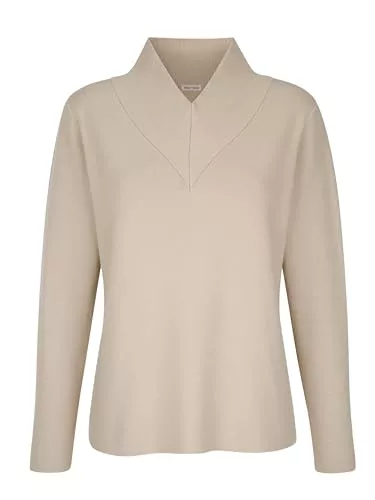 Alba Moda Pullover & Strickmode Alba Moda Strickpullover Damen VAusschnitt Langarm mit breitem V-Ausschnitt Uni