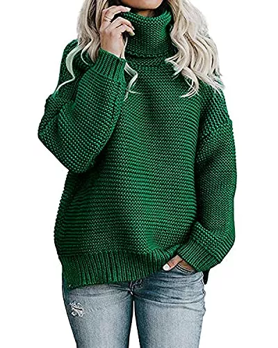Imuedaen Pullover & Strickmode Imuedaen Pullover Damen Elegant Rollkragenpullover Langarm Strickpullover Lässiges Stricken Pulli Winter Sweatshirt Oberteile