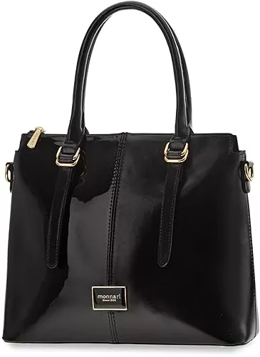 Generisch Taschen & Rucksäcke Generisch große Damenhandtasche Monnari Shopper Bag Kette lackiert schwarz
