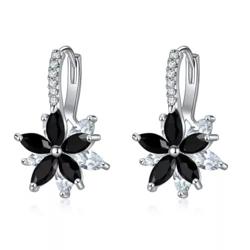 EVANEM Schmuck Boho Ohrringe Für Frauen Creolen Zirkonia Ohrringe Statement Ohrringe Mit Boho Blumenanhänger Für Damen Geburtstag Festival Geschenk Schmuck Mehrfarbig Optional