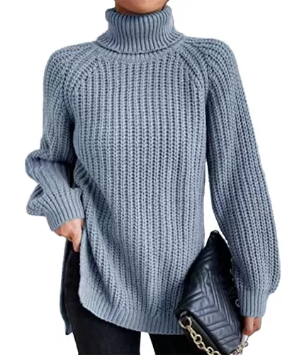 nicticsi Pullover & Strickmode nicticsi Pullover Damen Strickpullover Langarm Rollkragen Jumper Elegante Lässige Schlank Rollkragenpullover Einfarbig Casual Pulli Oberteile Sweater