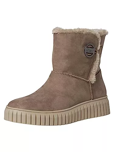 s.Oliver Stiefel s.Oliver Damen Winterstiefeletten ohne Absatz Gefüttert Plateau